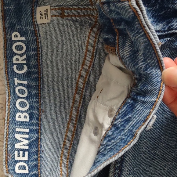 J. Crew 28P Demi Boot Crop Distressed Cotton Tencel Blend Blue Jeans - Picture 3 of 16